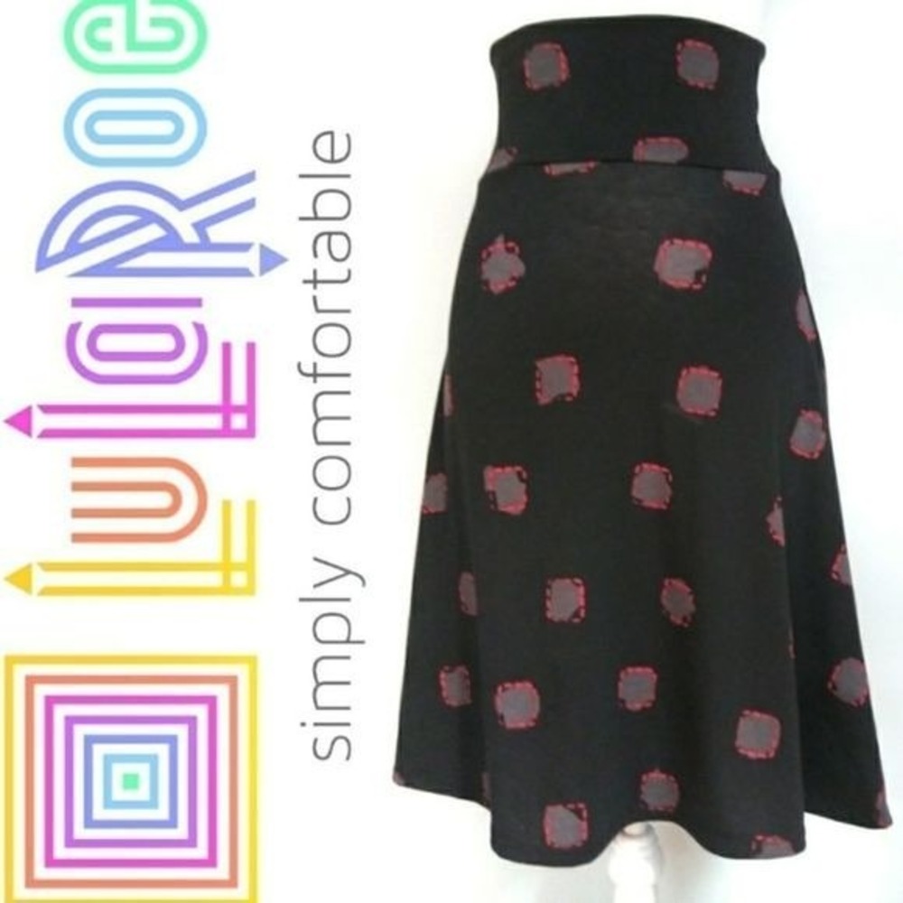 Lularoe Azure Gray Background Abstract Print XS skirt